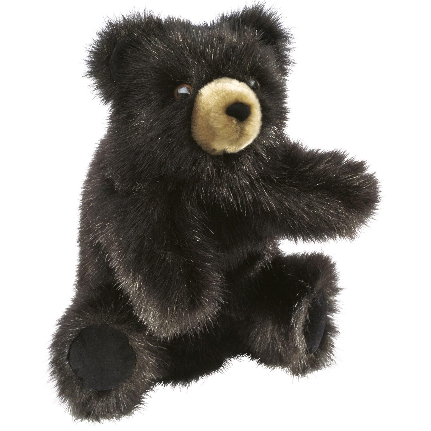 Bear hand. Folkmanis игрушки. Блэк Беар мишки игрушки. Мягкая игрушка черный медведь. Черный Медвежонок игрушка.